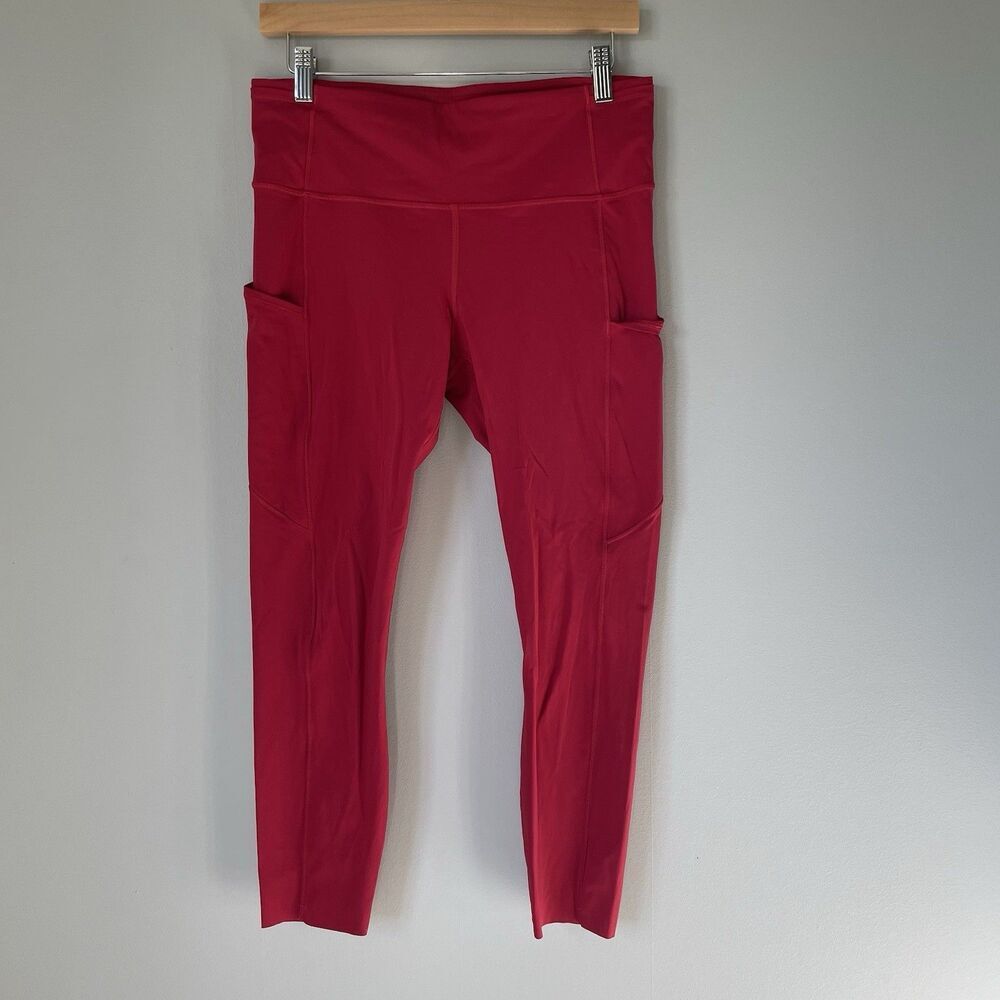 Lululemon Fast Free High Rise Tight Leggings 25" Nulux Dark Red Women's Size 10